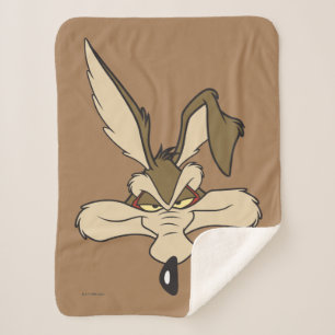 Wiel E. Coyote Pleased Head Shot Sherpa Deken