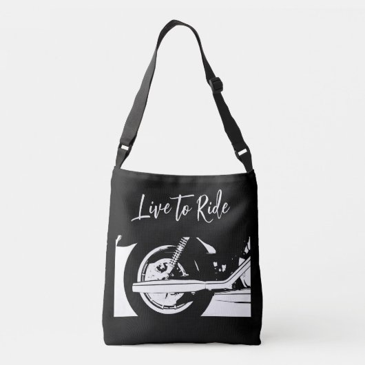 Wiel met live-naar-rijdende motorfiets crossbody tas (Achterkant)