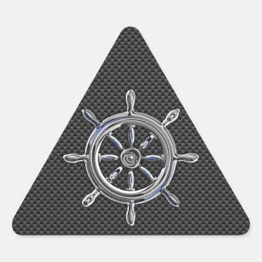 Wiel op koolstofvezelstijl driehoek sticker (Voorkant)