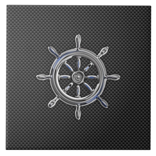 Wiel op koolstofvezelstijl tegeltje (Voorkant)