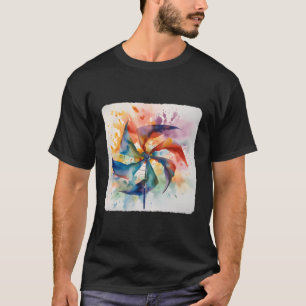 Wiel Sning Wind Kleurrijke Rotatie Bladen T-shirt