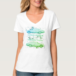  wiel, tijdloze sensatie – Retro Car & Motor T-shirt