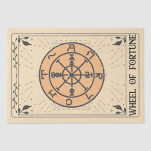 Wiel van fortuin tarot kaart kruiden bladeren tissuepapier