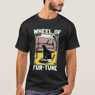 Wiel van Fur-Tune Kat Op Robot Stofzuiger Kat T-shirt