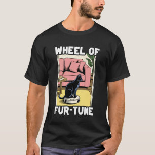 Wiel van Fur-Tune Kat Op Robot Stofzuiger Kat T-shirt