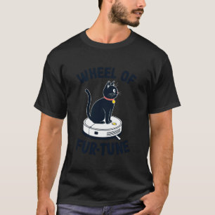 Wiel van Fur-Tune Kat Op Robot Stofzuiger Kat T-shirt