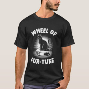 Wiel van Fur-Tune Kat Op Robot Stofzuiger Kat T-shirt