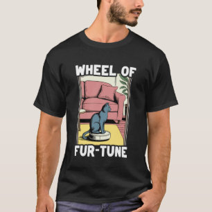Wiel van Fur-Tune Robot Stofzuiger Grappige Kat 5 T-shirt