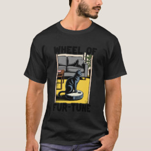 Wiel van Fur-Tune Robotstofzuiger Grappige Kat T-shirt