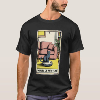 Wiel van Fur-Tune Robotstofzuiger Grappige Tarot T-shirt
