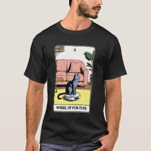 Wiel van Fur-Tune Tarotkaart Kat Robot Stofzuiger T-shirt
