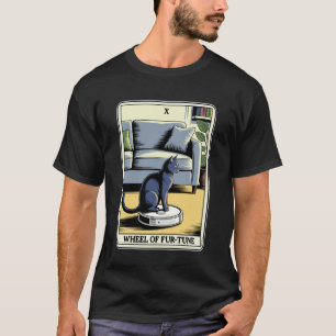 Wiel van Fur-Tune Tarotkaart Kat Robot Stofzuiger T-shirt