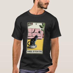 Wiel van Fur-Tune Tarotkaart Kat Robot Stofzuiger T-shirt