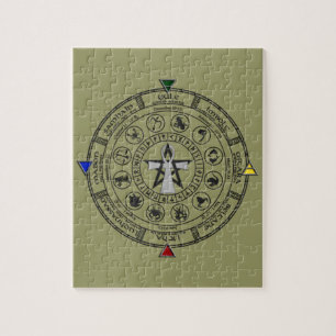 Wiel van het Jaar van de Zodiac Sabbats loopt Legpuzzel