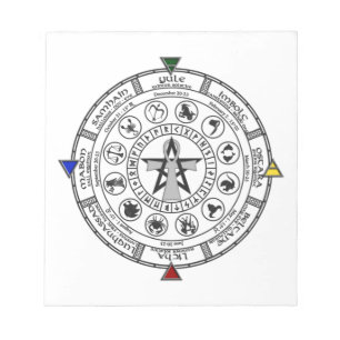 Wiel van het Jaar van de Zodiac Sabbats loopt Notitieblok