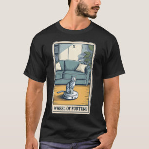 Wiel van het lot Tarotkaart Kat Robot Stofzuiger T-shirt