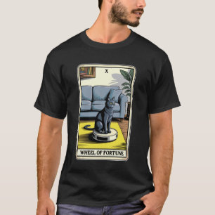Wiel van het lot Tarotkaart Kat Robot Stofzuiger T-shirt