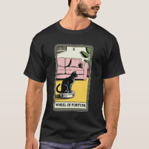 Wiel van het lot Tarotkaart Kat Robot Stofzuiger T-shirt