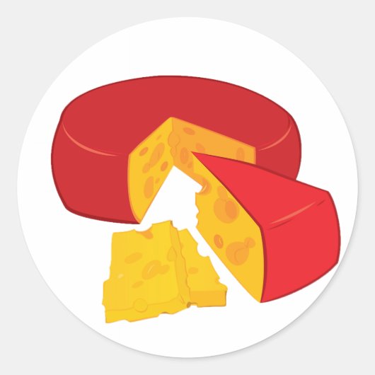Wiel van kaasstickers ronde sticker (Voorkant)