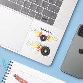 Wiel van Vlammen Mechanisch Sticker (Laptop met iPhone)