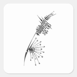 Wiel Zwart Wit Abstract Tribal Tattoo Kunst Vierkante Sticker