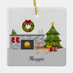 Wieldraad in een kerstkamer keramisch ornament