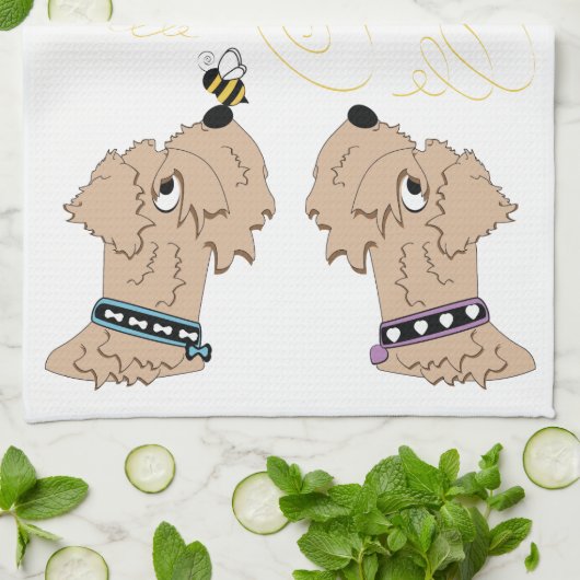 Wielen en bijen theedoek (Gevouwen)