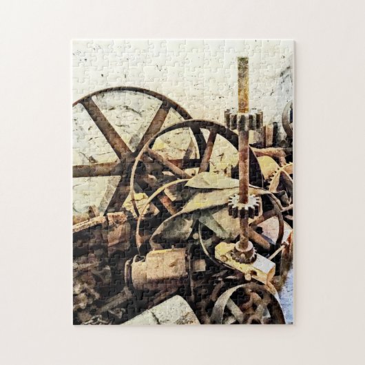 Wielen en tandwielen in de Grist Mill Legpuzzel (Verticaal)