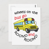 Wielen op de bus briefkaart (Voorkant / Achterkant)