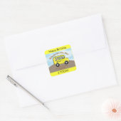 Wielen op de Bus Yellow Label Sticker Cake Topper (Envelop)