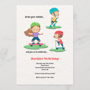 Wielen van Fun Birthday Party Kaart