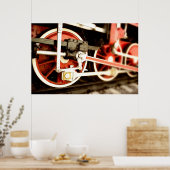 Wielen van stoomlocomotieven poster (Keuken)