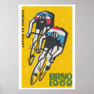 Wielrennen Matchbox Kunstprint, Tsjechische Vintag Poster