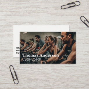 wielrenner   fitness-instructeur   sportschool visitekaartje