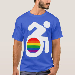 Wielstoel voor gehandicapten en Gay LGbt T-shirt