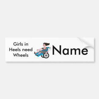 Wielstoelmeisje in Heels Bumpersticker