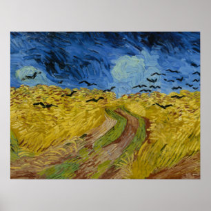 Wielveld met koeien die Vincent van Gogh schildere Poster