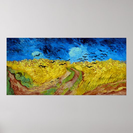 Wielveld met Krogen, Van Gogh Poster (Voorkant)