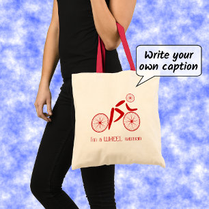 Wielvrouw grappige fietsporten tote bag