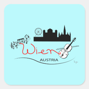 Wien, Oostenrijk - Österreich Vierkante Sticker