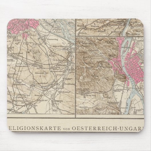 Wien, Prag, BudaPest Map Muismat (Voorkant)