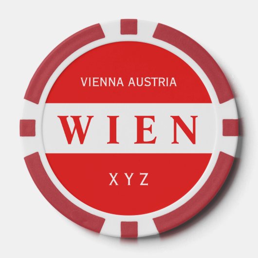 Wien - Wenen aangepaste monogram poker chips (Voorkant)