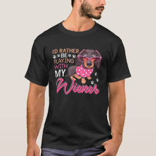 Wiener Dachshund Dog-ID... in plaats van te spelen T-shirt