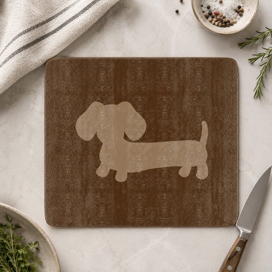 Wiener Dog Glas Snijplank Keuken Cadeau