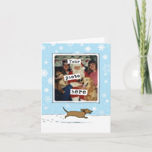 Wiener Dog Kerstmis Schattige Dachshund Jouw Fot Feestdagen Kaart