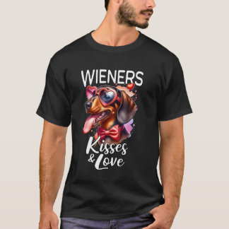 Wiener Dog Kus Valentijnse Worst Hond Liefde Wiene T-shirt