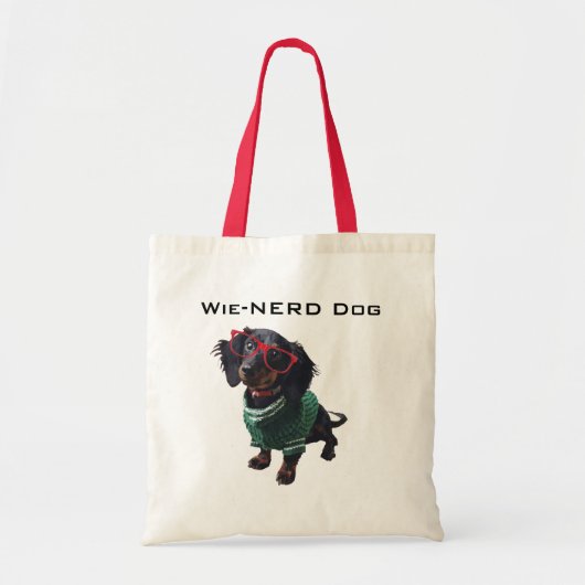 Wiener Dog Nerd Dachshund Tas (Voorkant)