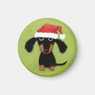 Wiener Dog Santa   Funny Dachshund Christmas Xmas Magneet