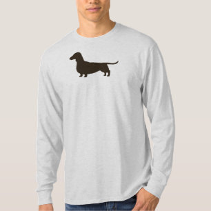 Wiener Dog Silhouette   Vloeiende geharen Dachshun T-shirt