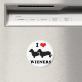 WIENER DOG T - SHIRTS - "I love my wieners" Magneet (Insitu (Vaatwasser))